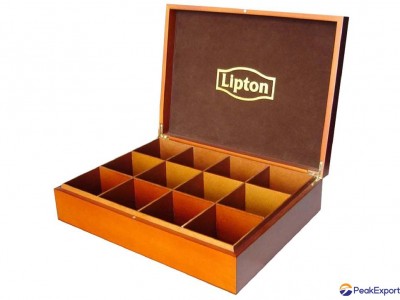 Solid Poplar Wooden Tea Box