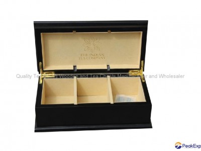 Three Compartment Mahogany Wooden Tea Chest