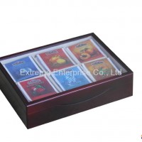 Finest Felt Lined Tea Wooden Chests with Glass Window