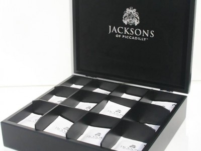 Large Black Handcrafted 12 Compartment Wooden Tea Packaging Chest Box