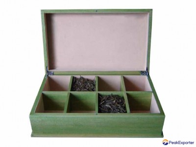 Large Wiped Finished Wooden Loose Tea Chest