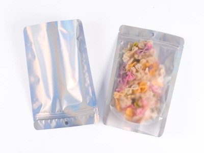 Hologram bag with zipper doypack stand up zipper pouch