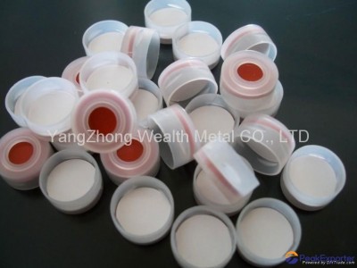 Autosampler vial seal with silicon-teflon liner