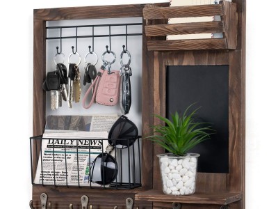 KEY HOLDER, WALL MAIL KEY HOLDER WOODEN HANGING MAIL STORAGE FOR ENTRYWAYMAIL HO