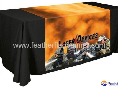 Branded fabric table cover    custom desk cover