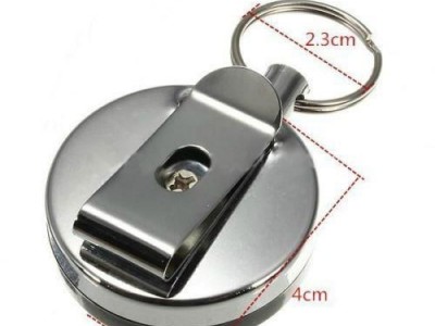 ETRACTABLE KEY RING REEL CHAIN YOYO inc BELT CLIP and HEAVY DUTY STEEL CORD