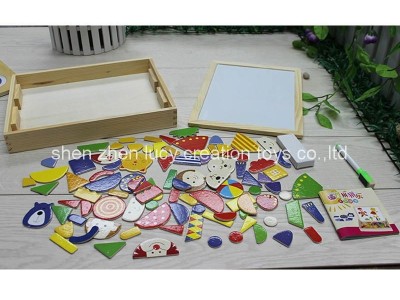 Multi Function Kids Wooden Tabletop Magnet Easel Box