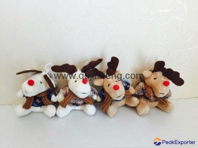 christmas reindeer with scarf and jacket 8cm