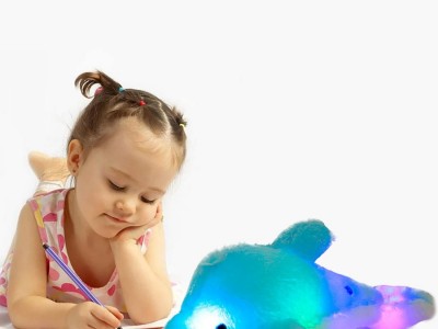 Creative Colorful LED Light Stuffed Animal Toy Glowing Dolphin Plush Toys