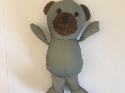 Bear toys with reflective fabric