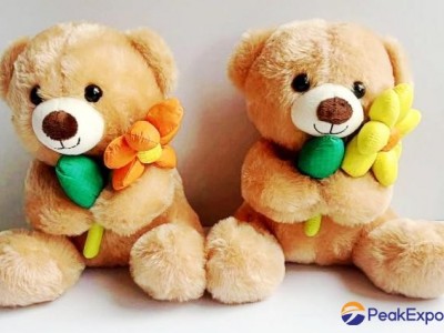 20cm sitting teddy bear with flower for children