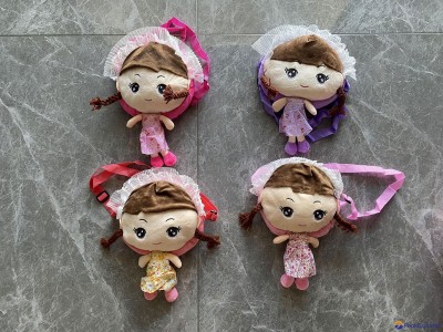 Little girl plush toy shoulder bag
