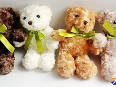 25CM classic and lovely teddy bear with green color bow for children