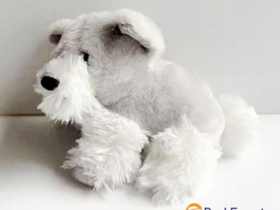 stuffed dog gray color