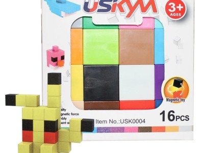 16PCS DIY Intelligence educational kids plastic magnetic building blocks toys