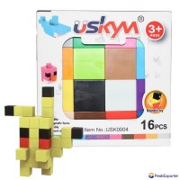 16PCS DIY Intelligence educational kids plastic magnetic building blocks toys