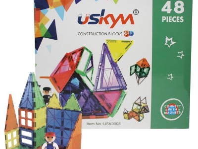 Building Tiles Clear Magnetic 3D Building Blocks Construction Playboards