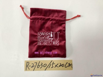 15X20CM drawsting pouch red plush storage or pendant or as ornaments