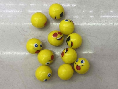 32mm transparent high bouncing balls with emoji painting