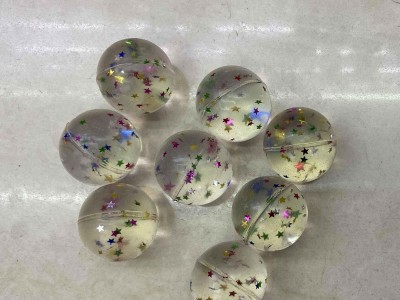 32mm transparent high bouncing balls with star gliter inside
