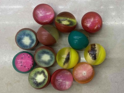 32mm transparent high bouncing ball with paper card