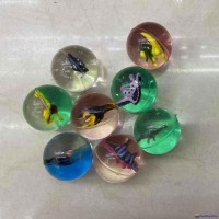 45mm high bouncing balls with 3D dinosaur figures