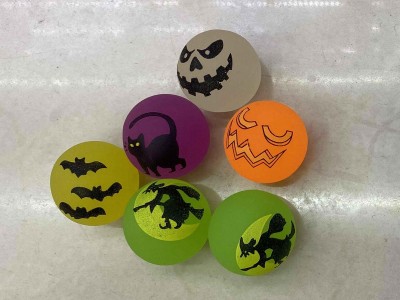 32mm frosted high bouncy ball with halloween painting