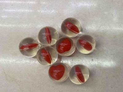 32mm transparent high bouncing balls with heart figures inside bolas de goma