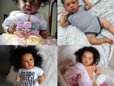 55cm dark black Reborn doll