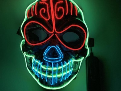 Halloween Christmas Led Luminous Mask Cosplay Flashing Luminous Face Led Mask