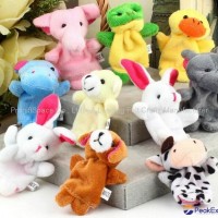 Educational Baby Cartoon Animal Plush Finger Puppets Set Story Telling