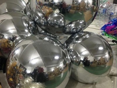 Hot sale Holidays decorations large hanging pvc gold inflatable mirror ball ball