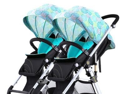 Double Seat Baby Stroller for Twins / Aluminum Portable Kids Babystroller