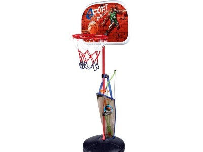 2 in 1 bow and arrow toy portable goal stand kids basketball hoop