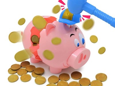 Indoor funny interactive hitting plastic exploding piggy bank kids toys games