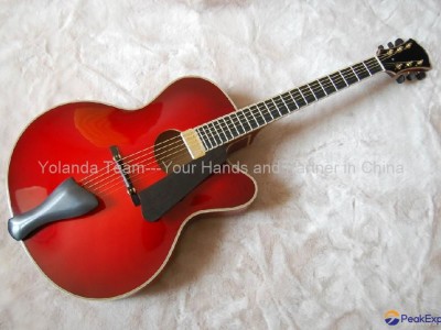 16inch Handmade jazz guitar in red sunburst color