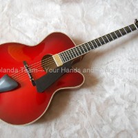 16inch Handmade jazz guitar in red sunburst color