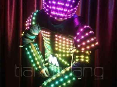 Leather Robot Jacket With LED Light