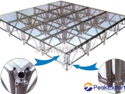 Aluminum assemble stage transparent glass stage