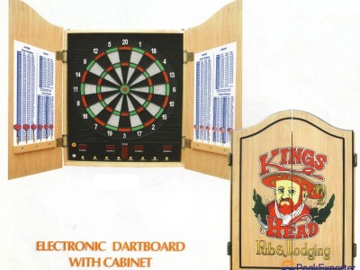 Electronic dartboard with cabinet