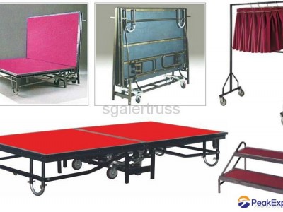 Steel Folding stage hotel stage school stage with wheels movable stage