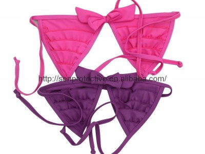 high quality children bikinis set swimwear pink lace bowknot