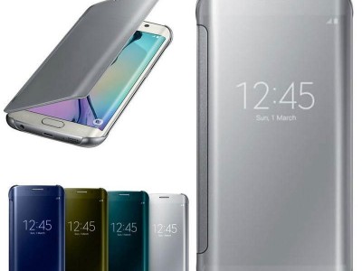 Clear View Smart Cover Flip Leather Mirror Cell Phone Case for Samsung  S6 edge