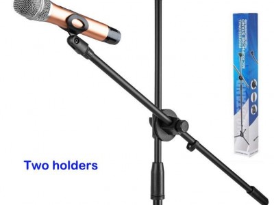 Professional Microphone Stand with with three legs and two holders, for Stage