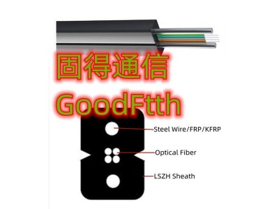 FTTH Flat Indoor Drop Cable 1C 2C 4C 12C Steel FRP  KFRP GoodFtth