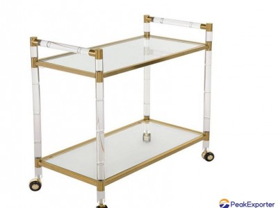 Acrylic trolley with wheels
