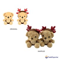 Factory OEM kawaii Stuffed Antler Bear Plushie Pillow Kids Plush Christmas Toys