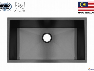 Black Single-bowl Undermount Nano Kitchen Sink Basin, ZS-3218-B