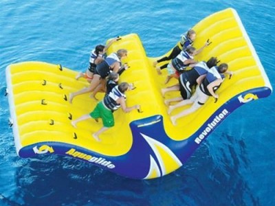 inflatable water toys  air water totter slide with climbing
