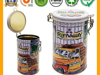 China Supplier Round Coffee Bean Airtight Tin Can With Mechanism Closure System